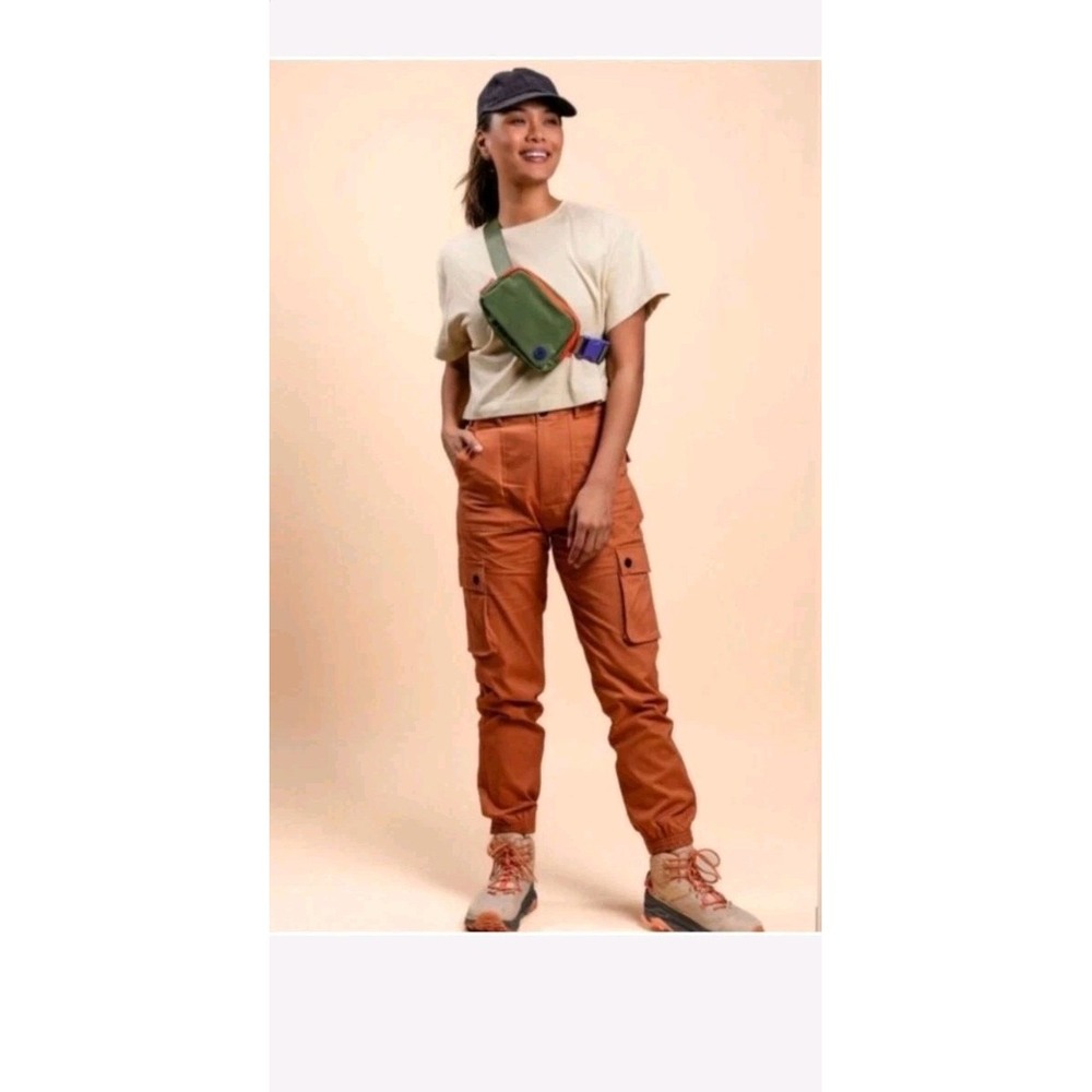 Wondery Isabel 3.0 Cargo Pants Sz XS Outdoor Hiking 22X25.5 Orange Belted Zip
